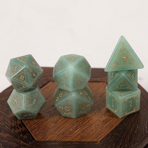 Feeron vente en gros de pierres précieuses naturelles mdn jeu de dés 7 pièces motif étoile dorée tranchant polyédrique écologique Durable <span class=keywords><strong>RPG</strong></span> - Product Image 5