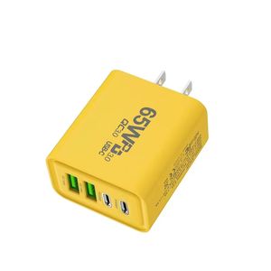 Cargador <span class=keywords><strong>GaN</strong></span> de 65W Tipo C de Tiktok con 4 Puertos, Cargador Tipo C con Carga Rápida PD, Enchufe Adaptador para UE, Reino Unido y EE. UU. para Teléfonos Xiaomi y Huawei - Product Image 3