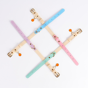 2024 neu Leder handgestickt Hundekragen Schnalle Designer Hundekragen Bänder Premium-Metallfarbe Schnellverkauf 10 Stück solide - Product Image 4