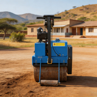 Compacteur vibrant à tambour unique de 400 kg, à moteur essence, pour le compactage du sol