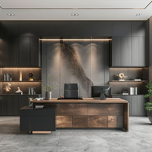 Modern Executive Office <b>Desk</b>, <b>Large</b> Manager Workstation Table with Wide Desktop for Corporate Office Projects - Product Image 4