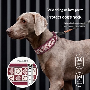 신제품 도매 클래식 스타일 반사형 개 목걸이, 중대형견용 야외용 반려동물 목걸이, 통기성 및 조절 가능 - Product Image 2