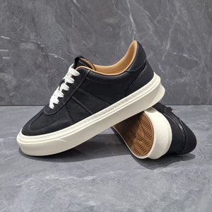 Zapatos Deportivos Negros Casuales con Cordones, Ligeros, para Otoño y Verano, con Suela de Goma Gruesa y Amortiguación, de Cuero Genuino, Gran Venta - Product Image 3