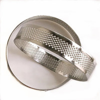 Moule à tartelettes en acier inoxydable, Mini anneau à tarte, coupe-cercle, à Mousse, de gâteau perforé, résistant à la chaleur