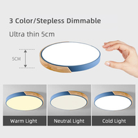 Nouvel éclairage intérieur moderne en bois massif rond Led lustre plafonnier pour la décoration de la maison dans le salon des enfants chambre