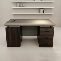 Bureau de direction moderne en bois de luxe avec surface double couche traitée anti-taches pour bâtiment administratif