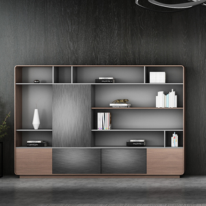 Armoire de rangement moderne en panneaux de bois pour bureau à domicile et atelier - Product Image 2
