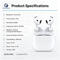 Écouteurs sans fil VAYSMA TWS Bluetooth V5.0, écouteurs semi-intra-auriculaires, membrane composite de 14,2 mm, casque stéréo HiFi