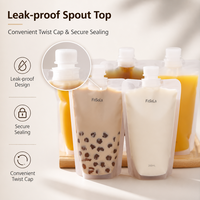 Pochette souple alimentaire en PE avec bec verseur 200 ml pour emballage de liquides (gelée, lait, thé, boisson) - Impression personnalisée pour l'emballage