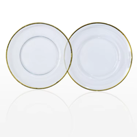 Assiettes de présentation carrées décoratives pour mariage, 33 cm, en verre doré écologique, design pour mariages, vente en gros