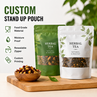 Sachet Doypack Personnalisé Imprimé pour Thé en Vrac et Thé aux Fleurs avec Fermeture Zip Refermable et Protection de l'Arôme