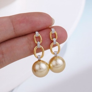 WENCHI DIY Luxury Women's Silver S925 Drop Earrings Model 10879 Accessories with 10-13 Empty Earnail Supports Light Pearl China - Product Image 2