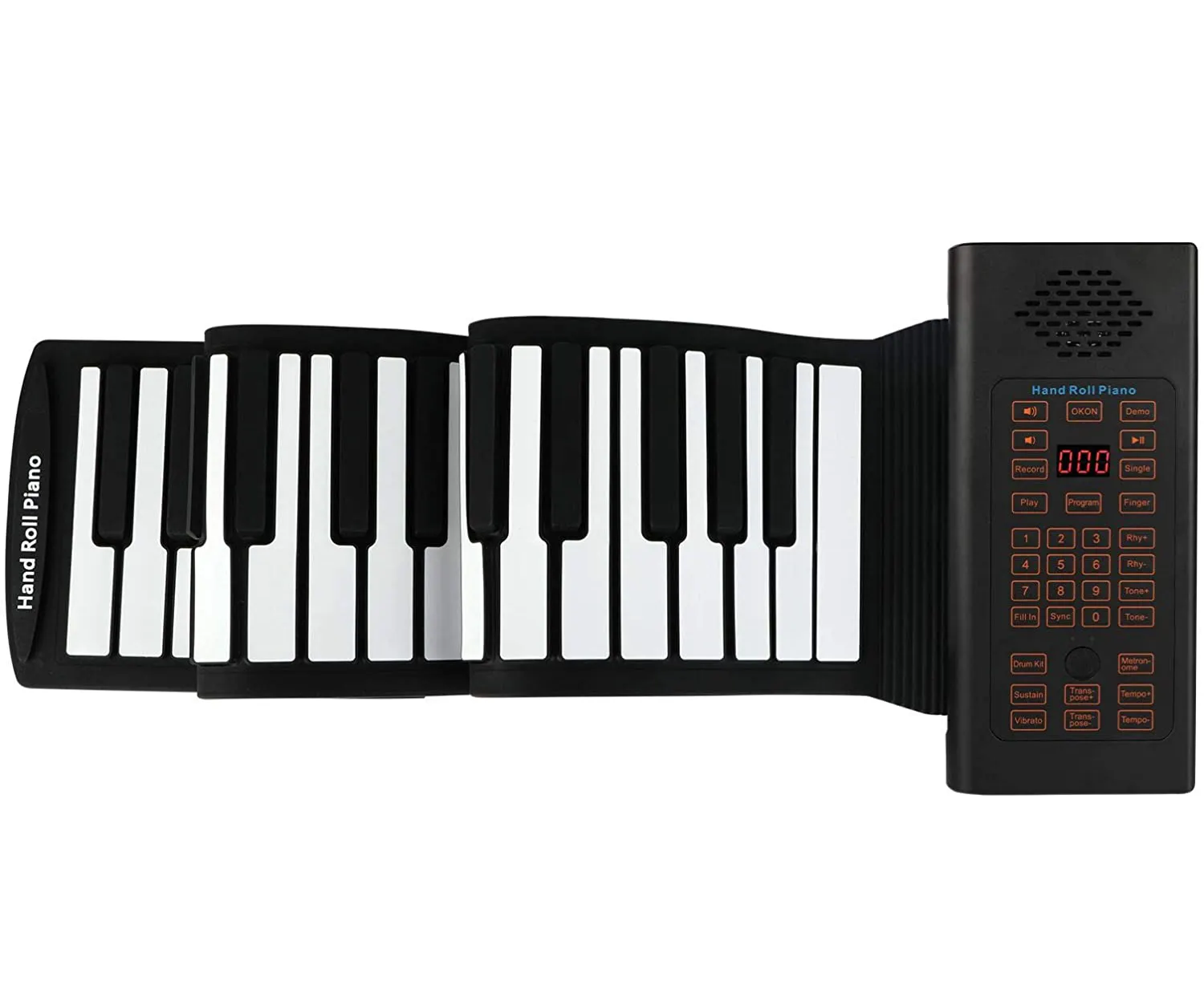 Keyboard Piano portabel 88 tombol gulung, silikon fleksibel dapat dilipat, Piano berguling tangan dengan Pedal penopang