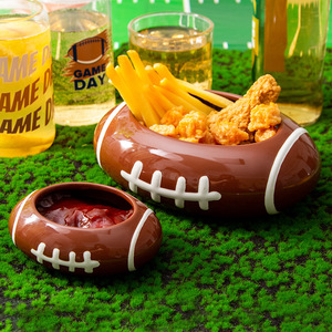 Juego de Tazones de Cerámica Personalizados para Rugby, Color Marrón Oscuro, 8 Pulgadas, Plato para Aperitivos para Fiestas, Hoteles, Café, Té y Eventos - Product Image 4