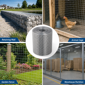Rouleau de treillis soudé galvanisé <span class=keywords><strong>à</strong></span> mailles de 1/2 pouce pour la protection des gouttières et des aérations de fondation, treillis métallique. - Product Image 6