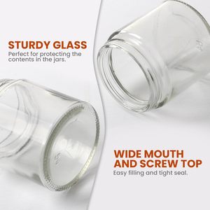 Pot en verre transparent de forme ronde de 100 ml à 380 ml, prix usine, avec couvercle en plastique torsadé, logo personnalisé pour biscuits et gelées - Product Image 3