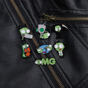 Sming Pins American Anime Invader ZIM esmalte broche interesante ZIM aleación insignia Ropa Accesorios regalo joyería para amigos - Product Image 2
