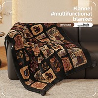 Selimut Mewah Bergaya Abad Pertengahan Vintage Bahan Polyester Plush Bermotif Cetak, Selimut AC, Karakter Kartun Anime, Serbaguna, Semua Musim, Musim Dingin