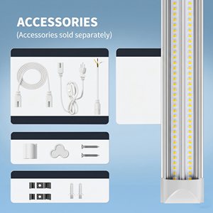 Tubo Luce <span class=keywords><strong>LED</strong></span> T8 Integrato Super Luminoso a Forma di V da 50W 100W 1,2m 2,4m, Illuminazione per Negozi, Officine, Magazzini e Garage - Product Image 5
