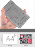 Mini boîte de quincaillerie pour enfants, 24 pièces, pince à mesurer, marteau, tournevis, clé, marteau, boîte à outils, petit kit d'outils, kit d'outils à main