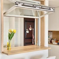 Fenêtre pliante verticale au design européen moderne en alliage d'aluminium avec verre Low-E, protection UV et insonorisation pour cuisine et design graphique