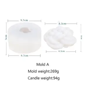 Creative 3D Geometric Candle DIY Round Ball Cylindrical Silicone Mold moldes para hacer velas moldes de silicona para velas