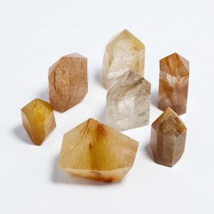 หินคริสตัลบำบัดหินกึ่งมีค่ารูไทล์จุด<span class=keywords><strong>หอ</strong></span>คอยไม้กายสิทธิ์สำหรับตกแต่งบ้าน - Product Image 4