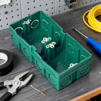Boîtier électrique JINHAI Gang Box 2, boîte de jonction en PVC vert, boîtier électrique encastré, boîtier en plastique personnalisé