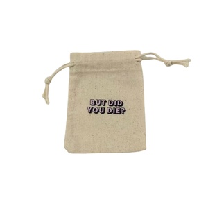 Natural Color Cotton Linen Drawstring Breathable <b>Small</b> Jewelry Bracelet Storage Cloth <b>Bag</b> Customizable Logo Screen Printed - Product Image 1