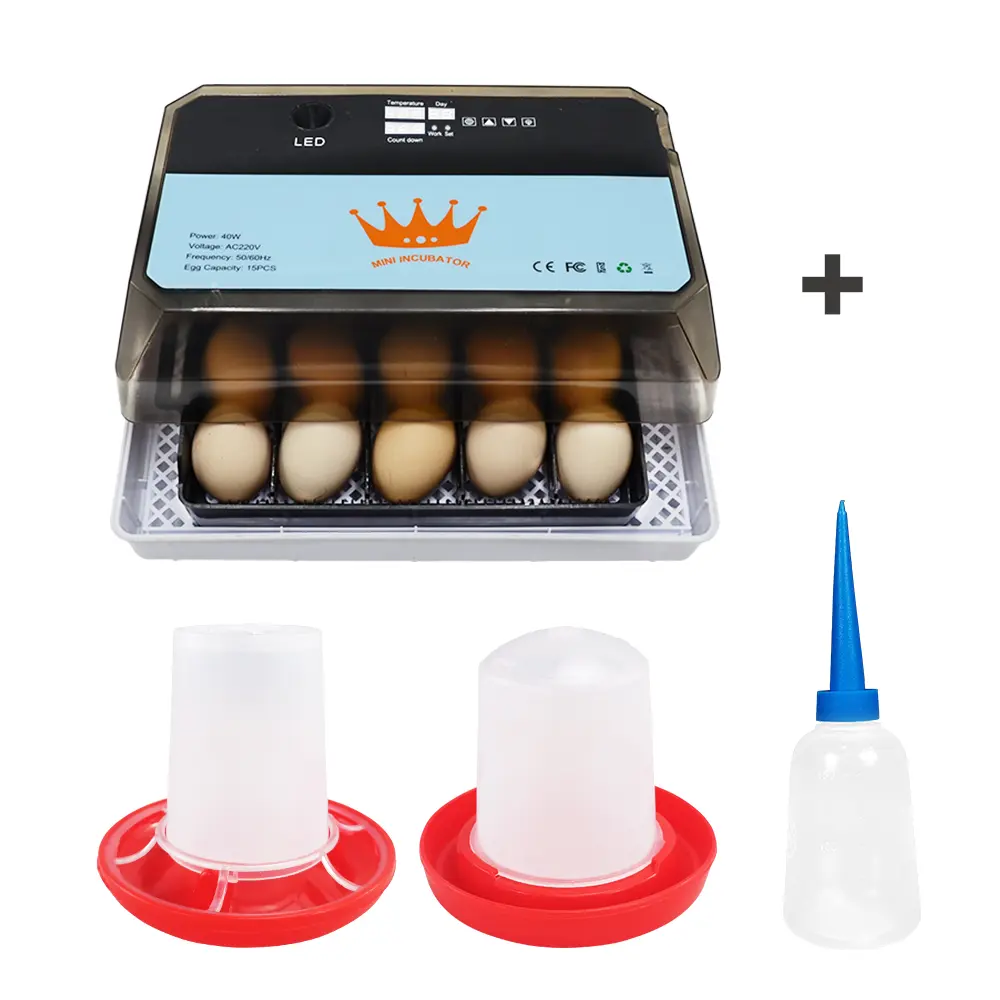 Incubadora de huevos de gallina 15, adecuado también para huevos de pato, ganso y codorniz