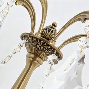 Applique murale LED de luxe européenne moderne, en laiton et avec un abat-jour en verre ; lumière blanc chaud à intensité variable, adaptée à une utilisation en intérieur - Product Image 5