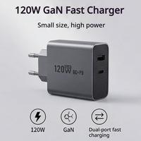 Pengisi Daya Cepat USB GaN 120W PD dengan Proteksi OTP untuk Laptop dan Kamera, Kompatibel Penuh dengan Colokan EU untuk //OnePlus/IQOO/Honor