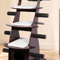 [En stock] Tour pour chat marron, arbre à chat moderne pour chats d'intérieur avec poteau à gratter, condo d'escalade pour chat avec niche rembourrée