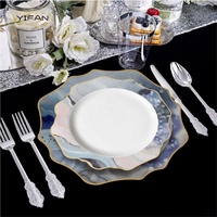 Ensemble de vaisselle de tournesol en relief en céramique de mariage de style nordique plats de dîner écologiques multicolores agréables pour les occasions spéciales