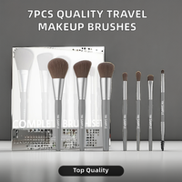 Ensemble de 7 pinceaux de maquillage professionnels YM personnalisables de haute qualité pour le visage, en poils synthétiques durables, pour anticernes et sourcils