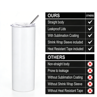 Gobelet isotherme à double paroi en acier inoxydable de 20 oz pour sublimation, isolation sous vide pour boissons froides et chaudes, vente en gros
