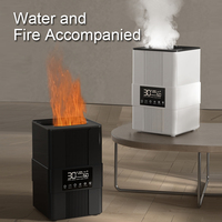 Diffuseur d'arômes intelligent de bureau 3,5 L, humidificateur d'air, flamme simulée avec contrôle tactile et télécommande, électronique grand public