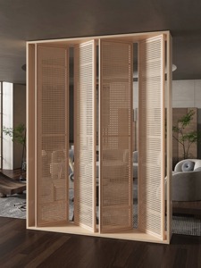 Cloison entreprise bois massif <span class=keywords><strong>rotin</strong></span> tissé écran cloison moderne simple salon entrée barrière écran - Product Image 3