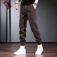 Nouveau Pantalon Décontracté en Côtelé Homme Ample Grande Taille Tendance