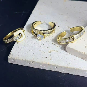 Anillos Minimalistas Ajustables para Mujer, Diseño Cruzado de Doble Capa con Circonita, Anillo para el Dedo Índice, Joyería con Personalidad para Chicas - Product Image 1