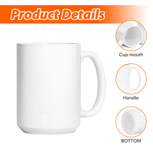 Mug <span class=keywords><strong>à</strong></span> café en céramique <span class=keywords><strong>à</strong></span> sublimation RTS 15oz avec <span class=keywords><strong>intérieur</strong></span> et poignée colorés 36PCS/CTN - Product Image 2
