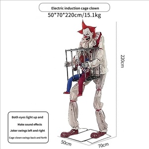 Joker <span class=keywords><strong>Animado</strong></span> Oscilante, Accesorio <span class=keywords><strong>de</strong></span> Halloween, Jaula Luminosa Eléctrica Grande, Decoración <span class=keywords><strong>de</strong></span> Terror para Festival <span class=keywords><strong>de</strong></span> Fantasmas - Product Image 3