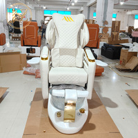 Kursi Pedikur Elektrik Mewah Perlengkapan Salon Kuku Kursi Spa Kaki Whirlpool yang Dapat Direbahkan Stasiun Pedikur
