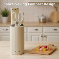 Ensemble de couteaux de cuisine Kuisine 6 pièces, bloc à couteaux en acier inoxydable à haute teneur en carbone, lame ultra-affûtée, PP ambidextre, couteau de chef écologique