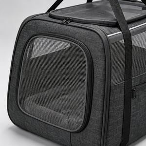 Sac de transport pour animaux de compagnie, sac de transport souple pour chat et chien, sac de voyage respirant en maille avec coussin amovible, sangle réglable et bol - Product Image 3