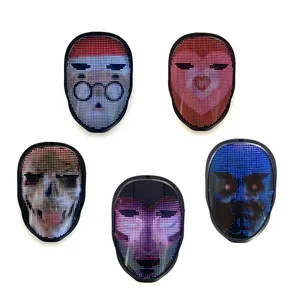 ADT LED 마스크 DIY 블루 치아 프로그래밍 가능한 의상 코스프레 키즈 성인 의상 얼굴 마스크