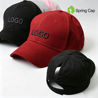 Casquette de baseball unisexe à six panneaux brodée main avec logo personnalisé, pour queue de cheval, couleur unie, idéale pour le sport – Vente en gros directe usine Chine