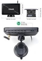 Moniteur de voiture numérique sans fil à écran tactile de 5 pouces DVR BSD Ai Alarme de détection 2x caméras de recul solaires Kit magnétique alimenté par batterie