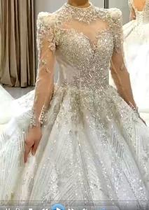 S0020Y Offres Spéciales de haute qualité avec <span class=keywords><strong>hijab</strong></span> prix de gros dentelle tissu <span class=keywords><strong>mariée</strong></span> blanc grande taille robes de <span class=keywords><strong>mariée</strong></span> - Product Image 2