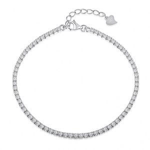 Bracelet tennis classique Dylam plaqué or 18 carats avec zircone cubique de 3 mm, bracelets en or pour femmes, plaqué or platine, argent sterling - Product Image 1